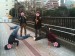 目黒川　橋の上でカポエイラ
