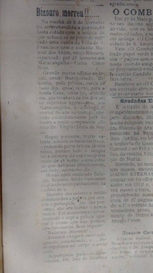 1924 年 7 月 12 日サントアマーロで発行された記事